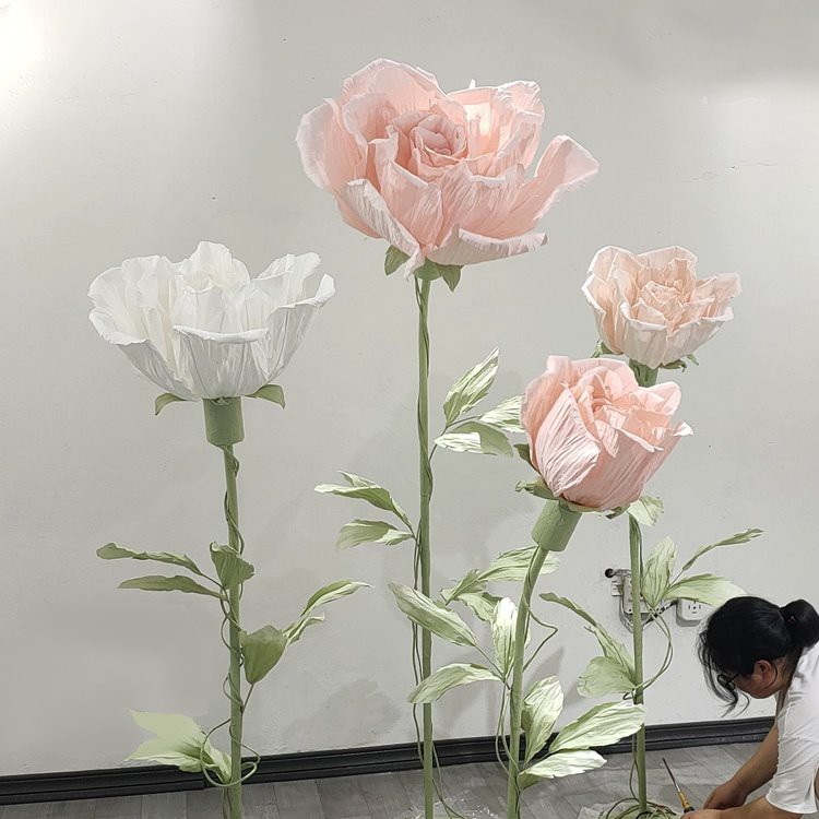 Elektrisk blommande rosdekorativ pappersblomma