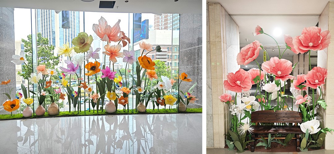 Standing Paper Flower Mall Decoration Standing Paper Flower Mall Decoration